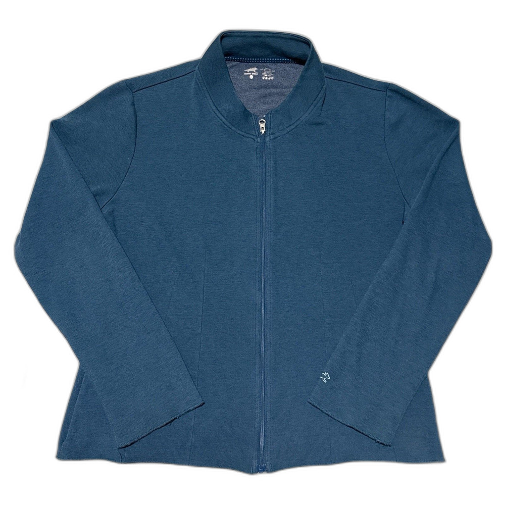 Horny Toad Jacket Women’s Large Flexcel Full Zip Blue Tencel Cotton Blend